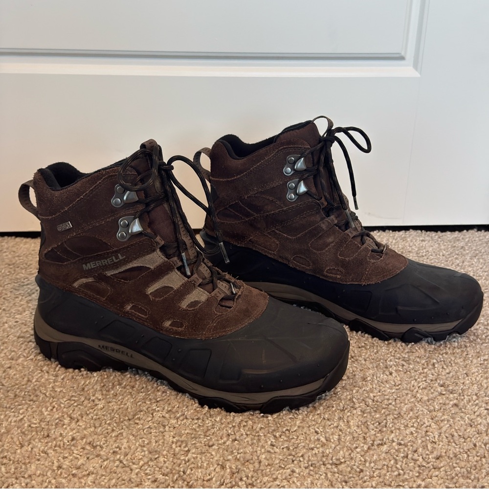 Merrell Men’s Boots Size 10.5 Moab Polar Espresso Waterproof Hiking J21147